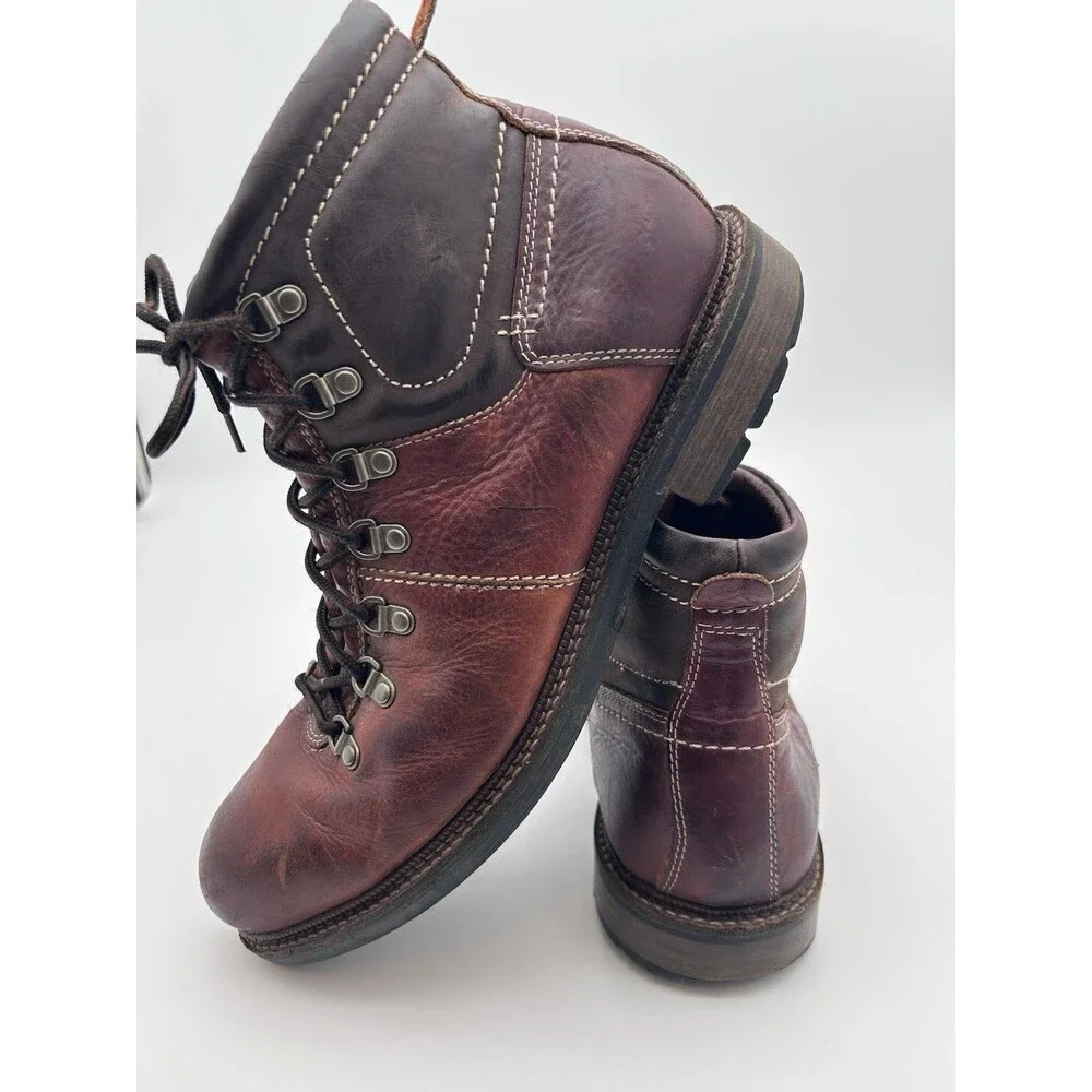 Johnston And Murphy McHugh Ankle Boots Lace Up Brown Leather Waterproof Mens 10